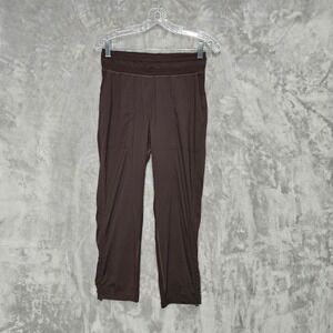 Lululemon Dance Studio Crop 25 Brown Ribbed Textured Pants LW6CDQS.0 Size 4